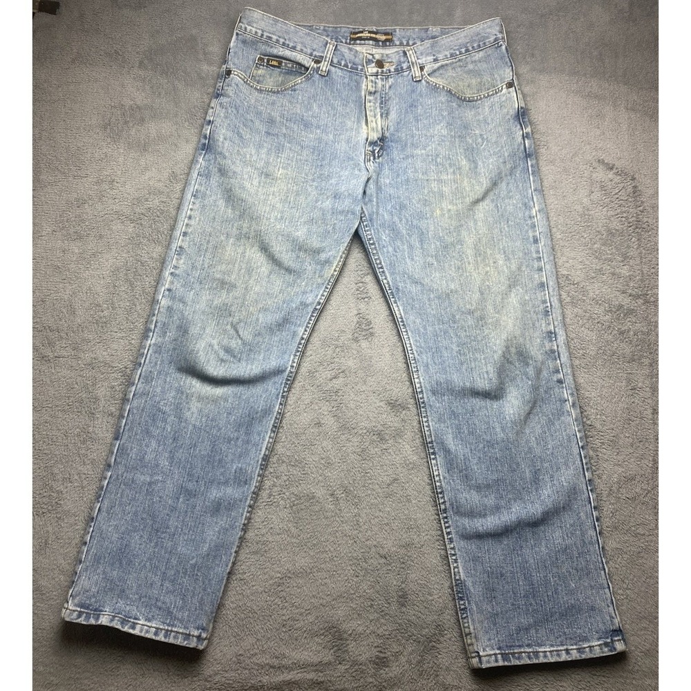 Vintage Lee Jeans Mens 36 X 29 Blue Denim 100% Cotton Regular Fit Straight Leg